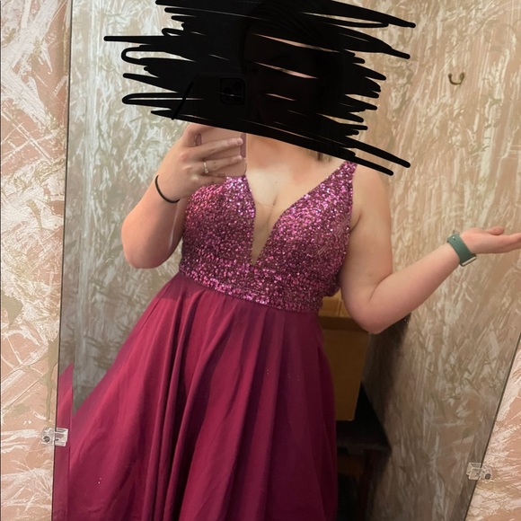 Magenta Prom Dress - Picture 2 of 5